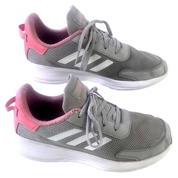 Adidas Girl's Tensaur Run K Jr GZ2667 Grey/White/Pink Athletic Sneakers Size 7 - Picture 4 of 11